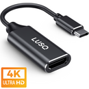 LUSQ® – USB-C-zu-HDMI-Adapter – Unterstützt 4K bei 30 Hz – Konverter – USB-C auf HDMI – Thunderbolt 3 – Schwarz