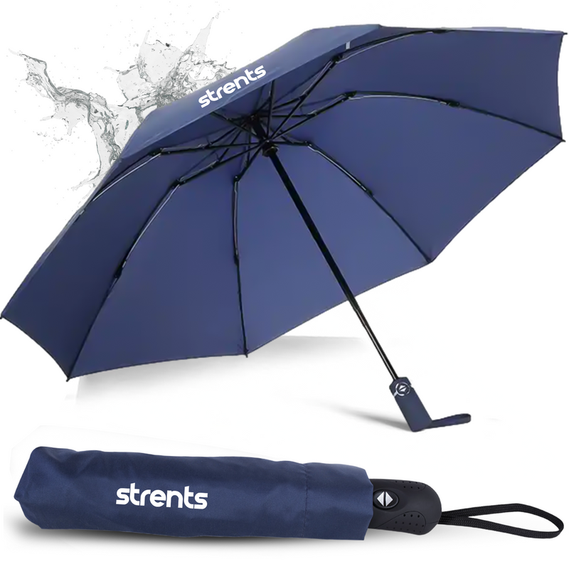 Stormparaplu Opvouwbaar - Stormparaplu's - Inklapbaar - Ø 110 cm - Windproof tot 100km p/u - Grote Paraplu - Automatisch - Blauw