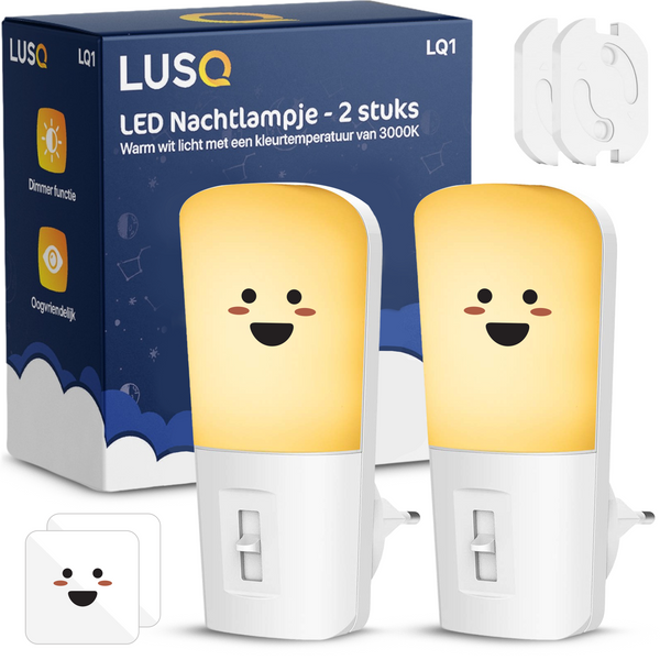 LED Nachtlampje in Stopcontact - 2 stuks - Dimbare Nachtlampjes met Sensor - Nacht Lamp met Dag en Nacht Sensor