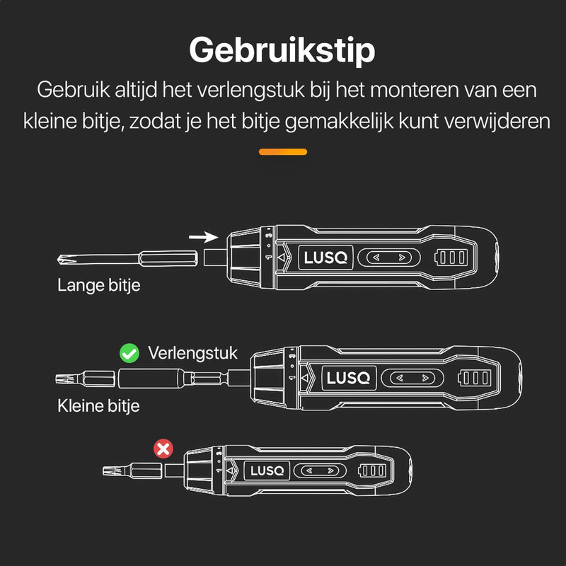 Accu Schroefmachine Inclusief 12-Delige Bit Set en 3.6V Lithium-Ion-Accu - Elektrische Schroevendraaier - USB-C Oplaadbaar Boormachine - 360RPM Motor - Zwart