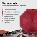 Stormparaplu Opvouwbaar - Stormparaplu's - Inklapbaar - Ø 110 cm - Windproof tot 100km p/u - Grote Paraplu - Automatisch - Rood