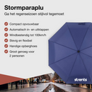 Stormparaplu Opvouwbaar - Stormparaplu's - Inklapbaar - Ø 110 cm - Windproof tot 100km p/u - Grote Paraplu - Automatisch - Blauw