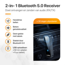 LUSQ® Bluetooth Transmitter Receiver 5.0 AUX Adapter - Ontvanger en Zender Auto - Handfsree Bellen