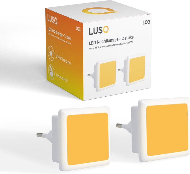 2 Stuks - LED Nachtlampje Stopcontact - Dag en Nacht Sensor - Kinderen - Warm Wit