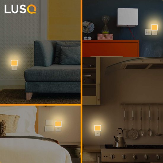 2 Stuks - LED Nachtlampje Stopcontact - Dag en Nacht Sensor - Kinderen - Warm Wit
