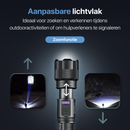 LUSQ® Led Zaklamp - Oplaadbaar - 5W - IP46 Waterdicht - 350 meter - 1500 oplaadbare Lithium batterij - 4 standen - In en uitzoom baar - Aluminium - Incl. Oplader - Incl. oplaadbare batterij- vaderdag cadeau - Zwart