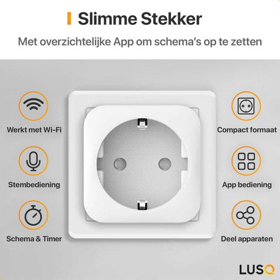 LUSQ® 4 Stück – Smart Plug – Smart Plug – Google Home &amp; Amazon Alexa – Timer &amp; Energiezähler per Smartphone-App – Smart Home