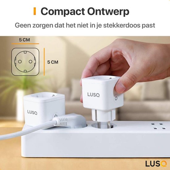 LUSQ® 4 stuks - Slimme Stekker - Smart Plug - Google Home & Amazon Alexa - Tijdschakelaar & Energiemeter via Smartphone App - Smart Home