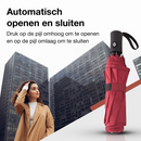 Stormparaplu Opvouwbaar - Stormparaplu's - Inklapbaar - Ø 110 cm - Windproof tot 100km p/u - Grote Paraplu - Automatisch - Rood