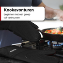 Ovenwanten - Ovenhandschoenen - Hittebestendig tot 230 °C - Siliconen - Zwart - Koken - Keukenaccessoires - 2 Stuks