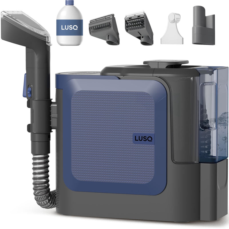 LUSQ Tapijtreiniger PRO 1800W - Stoomreiniger en vlekkenreiniger - 6 Opzetstukken - 100° Stoom - Zelfreinigend en Schoonmaakmiddel - Bankreiniger - Meubelreiniger - Handstomer