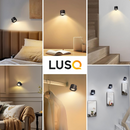 LUSQ® - LED Wandlamp Oplaadbaar - Wandlamp Binnen - USB Oplaadbaar - Draadloos - Dimbaar – Batterij - Slaapkamer - Woonkamer - Nachtlampje - 360° rotatie - Zonder Boren - Afstandsbediening - Zonder Boren - Touch Control - Trapverlichting - Zwart
