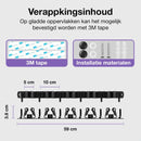 Bezemhouder - Bezem Ophangsysteem Tuingereedschap - Gereedschapshouder - 5 Houders 6 Haken - RVS Zwart