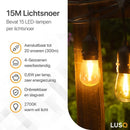 Buitengloed LED lichtsnoer 15m voor Buiten - Tuinverlichting - Lampjes Slinger - Lichtslinger - 2700K / Waterdicht