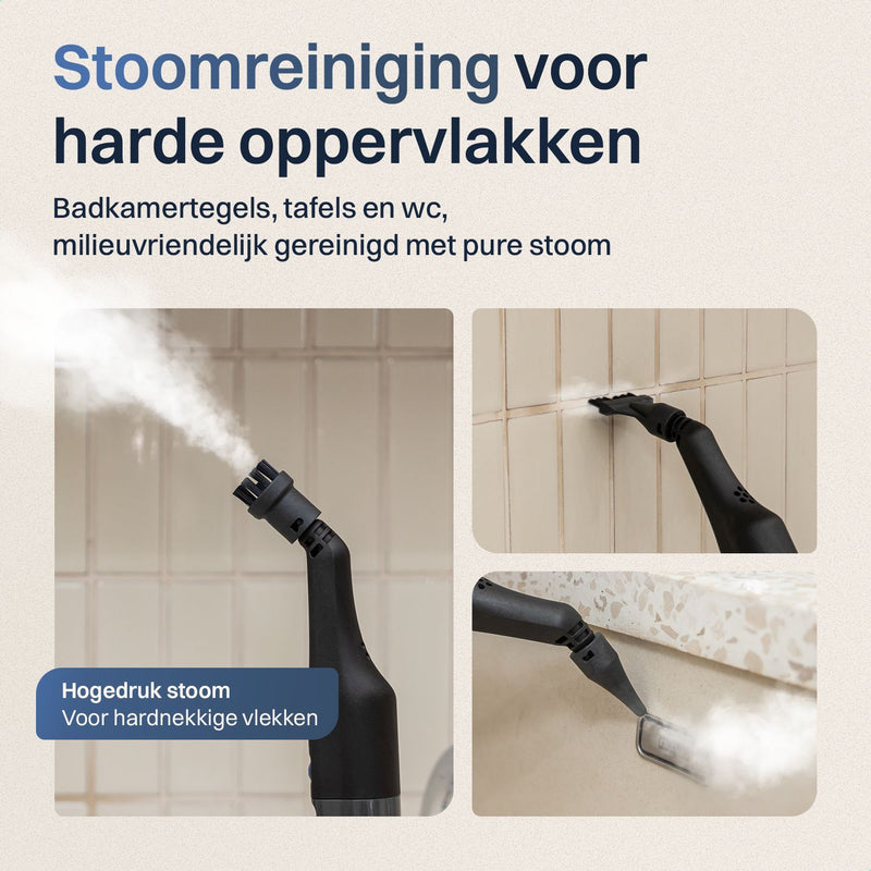 LUSQ Tapijtreiniger PRO 1800W - Stoomreiniger en vlekkenreiniger - 6 Opzetstukken - 100° Stoom - Zelfreinigend en Schoonmaakmiddel - Bankreiniger - Meubelreiniger - Handstomer