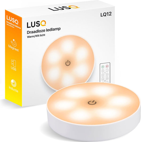 Kabellose LED-Lampe mit Fernbedienung – warmes/weißes Licht – kabellose Wandlampe – kabelloser LED-Spot – wiederaufladbar über USB – dimmbar mit Timer – mit Magnet