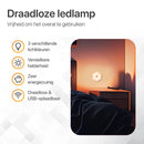 Draadloze ledlamp met afstandbediening – Warm/Wit licht – Draadloze wandlamp – Draadloze ledspot – USB oplaadbaar – Dimbaar met timer – met Magneet