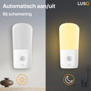 LED Nachtlampje met bewegingssensor in Stopcontact - 2 stuks - Nachtlampjes met Bewegingssensor - Nacht Lamp met Dag en Nacht Sensor -