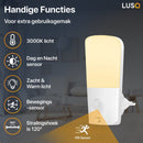 LED Nachtlampje met bewegingssensor in Stopcontact - 2 stuks - Nachtlampjes met Bewegingssensor - Nacht Lamp met Dag en Nacht Sensor -
