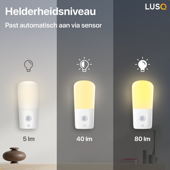 LED Nachtlicht mit Bewegungsmelder in Fassung - 2 Stück - Nachtlichter mit Bewegungsmelder - Nachtlampe mit Tag- und Nachtsensor -