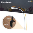 LUSQ® - Leeslamp Bed met Dimfunctie - 2 stuks - Zilver - Bedlampjes leeslampjes Volwassenen Slaapkamer - Leeslampje Boxspring - Hoofdbord Bedlampje