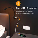 LUSQ® - Leeslamp Bed met Dimfunctie - Bedlampjes leeslampjes Volwassenen Slaapkamer - Leeslampje Boxspring - Hoofdbord Bedlampje - Met USB - laadpoort