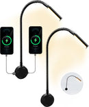 LUSQ® - Leeslamp Bed met Dimfunctie - Bedlampjes leeslampjes Volwassenen Slaapkamer - Leeslampje Boxspring - Hoofdbord Bedlampje - Met USB - laadpoort