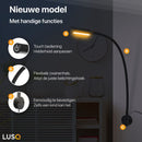 LUSQ® - Leeslamp Bed met Dimfunctie en Universele Bevestiging - 2 stuks - Mat Zwart - Bedlampjes leeslampjes Volwassenen Slaapkamer - Leeslampje Boxspring - Hoofdbord Bedlampje