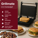 Grillmate - Grill Aparaat - Tosti Apparaat - Contactgrill - Tosti IJzer met grillplaat - Anti-Aanbaklaag - PFAS vrij - 180° Uitklapbaar - Cool Touch - Panini Grill / Croque Monsieur Toestel