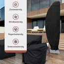 Parasolhoes voor Zweefparasol - Tot 300cm - Waterdicht - Oxford 420D - Met Rits, Trekkoord en Stok - Zwart