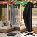 Parasolhoes voor Zweefparasol - Tot 300cm - Waterdicht - Oxford 420D - Met Rits, Trekkoord en Stok - Zwart