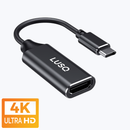 LUSQ® – USB-C-zu-HDMI-Adapter – Unterstützt 4K bei 30 Hz – Konverter – USB-C auf HDMI – Thunderbolt 3 – Schwarz