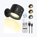LUSQ® - LED Wandlamp Oplaadbaar - Wandlamp Binnen - USB Oplaadbaar - Draadloos - Dimbaar – Batterij - Slaapkamer - Woonkamer - Nachtlampje - 360° rotatie - Zonder Boren - Afstandsbediening - Zonder Boren - Touch Control - Trapverlichting - Zwart