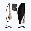 Parasolhoes voor Zweefparasol - Tot 300cm - Waterdicht - Oxford 420D - Met Rits, Trekkoord en Stok - Zwart