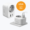 Reisstekker Amerika/USA - Wereldstekker Type B - USB-C & USB-A - Wit