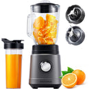 CHEFSHAUS Küchenmixer – 1,5-Liter-Glasbehälter &amp; 700-ml-Becher für unterwegs – Grau/Schwarz – 1200-W-Smoothie-Maker – BPA-frei