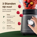 CHEFSHAUS Küchenmixer – 1,5-Liter-Glasbehälter &amp; 700-ml-Becher für unterwegs – Grau/Schwarz – 1200-W-Smoothie-Maker – BPA-frei