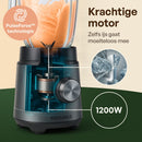 CHEFSHAUS Küchenmixer – 1,5-Liter-Glasbehälter &amp; 700-ml-Becher für unterwegs – Grau/Schwarz – 1200-W-Smoothie-Maker – BPA-frei