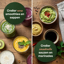 CHEFSHAUS Küchenmixer – 1,5-Liter-Glasbehälter &amp; 700-ml-Becher für unterwegs – Grau/Schwarz – 1200-W-Smoothie-Maker – BPA-frei