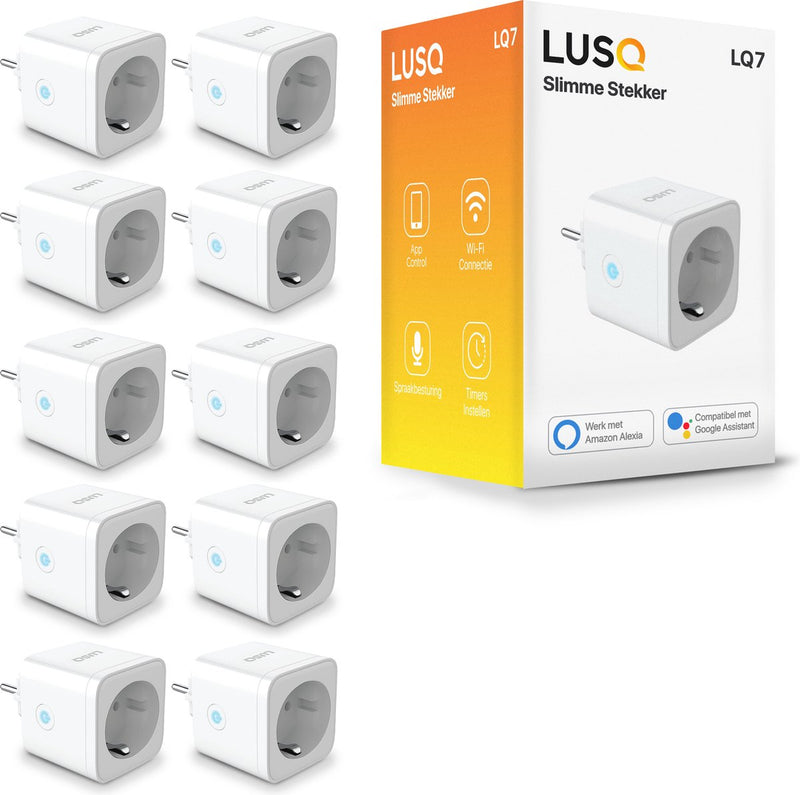 LUSQ® 10 Stück – Smart Plug – Smart Plug – Google Home &amp; Amazon Alexa – Timer &amp; Energiezähler per Smartphone-App – Smart Home